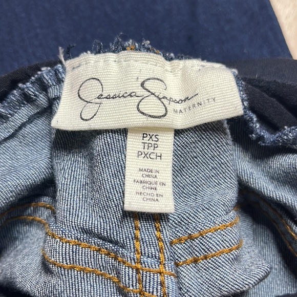 Jessica Simpson maternity dark blue denim really soft jeans size petite XS - Picture 2 of 10